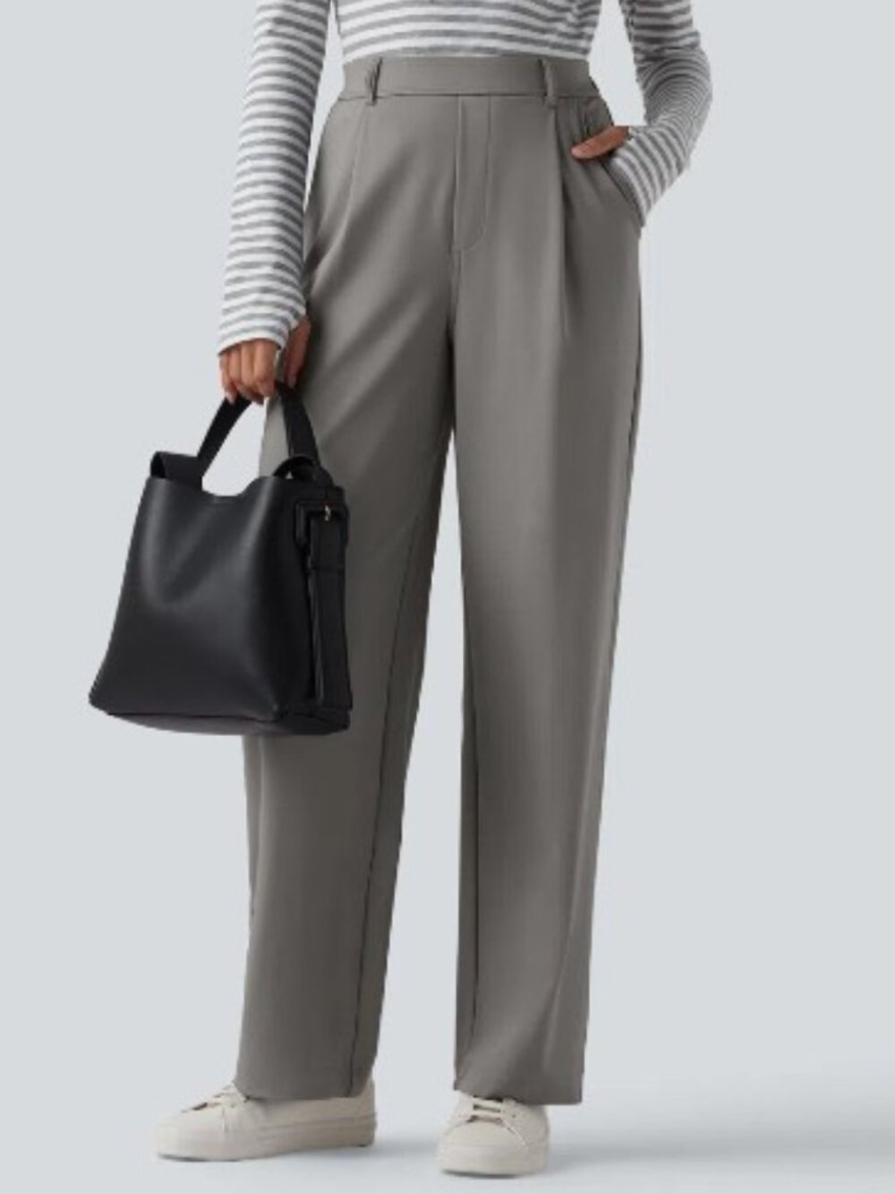 Halara Flex DayStretch High Waisted Straight Leg Work Pants Silent Storm Medium